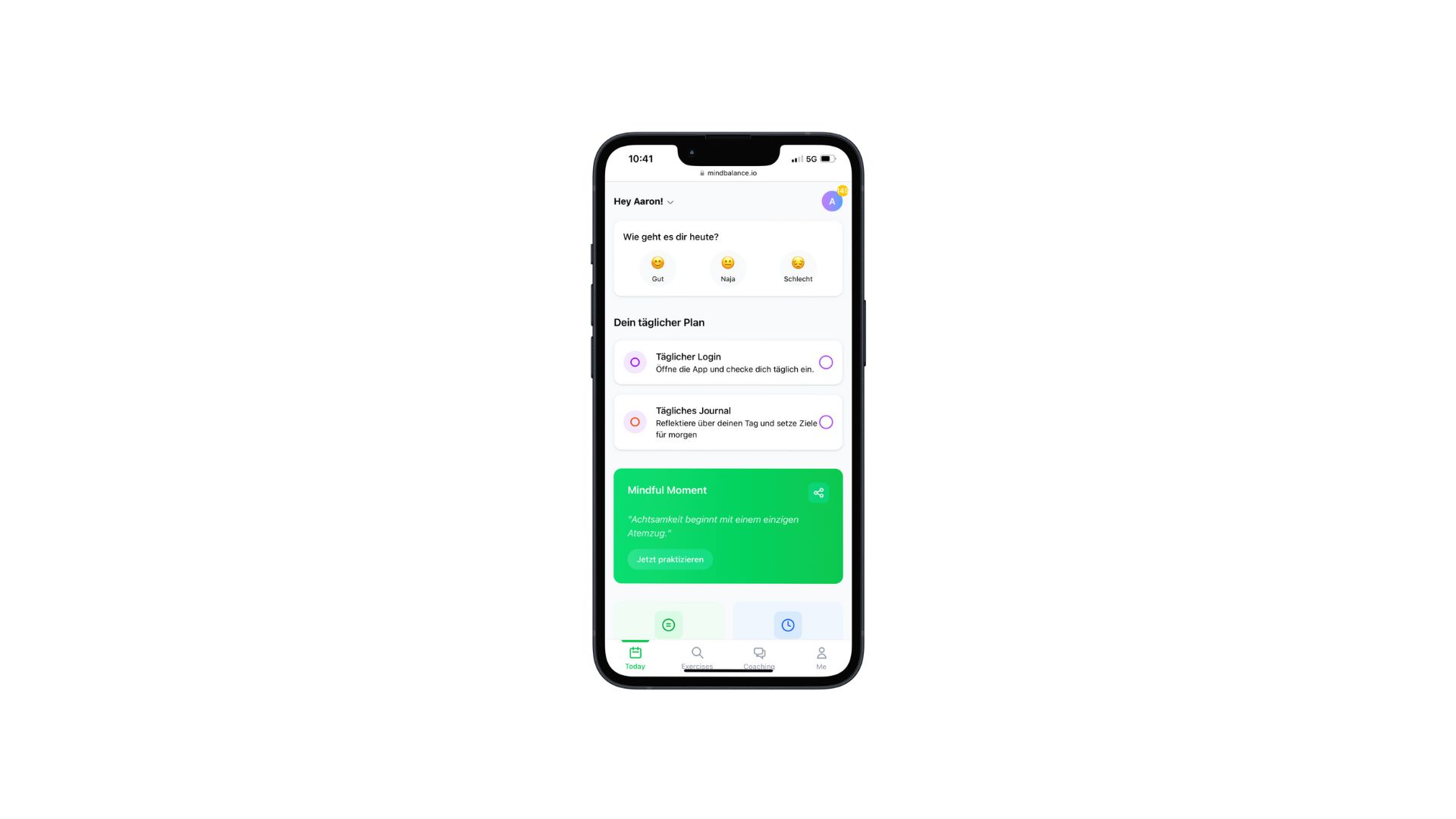 MindBalance App Mockup